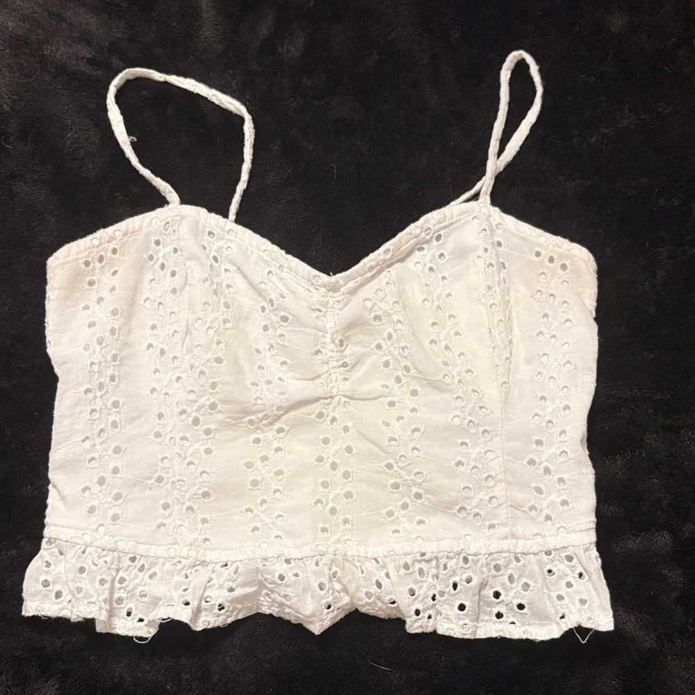 Hollister Cream Eyelet Lace Camisole